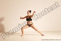 Underwear Martial art Woman White Moving poses Average long colored Dynamic poses Academic